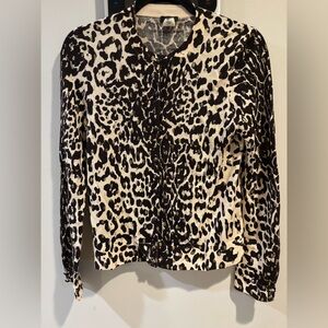 J. Crew leopard Animal Print Merino Wool Sweater